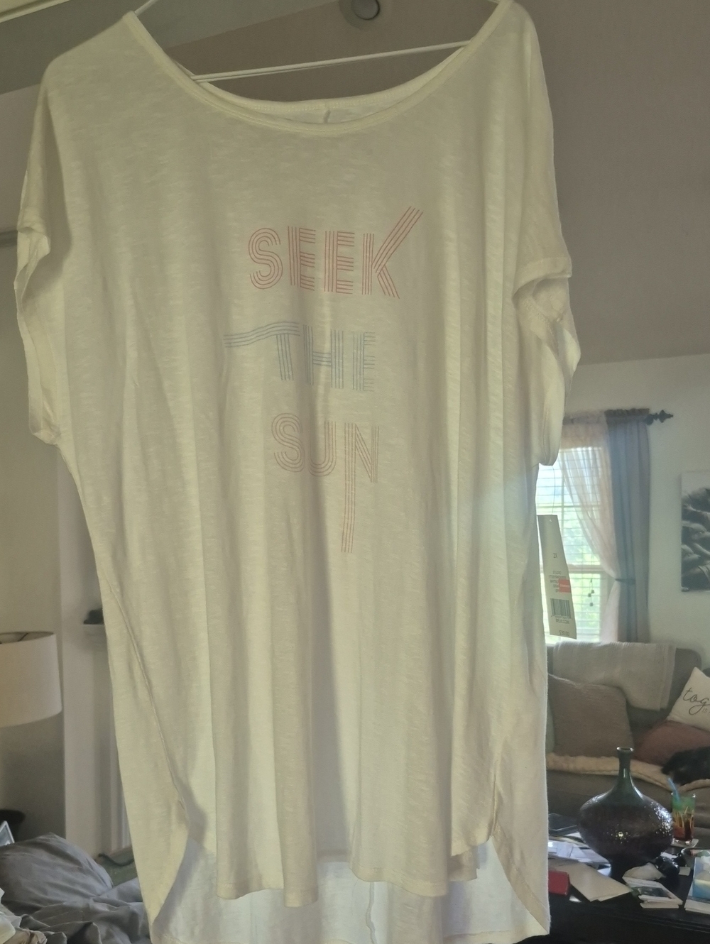 new directions Cream Short Sleeve Tee "Seek The Sun"